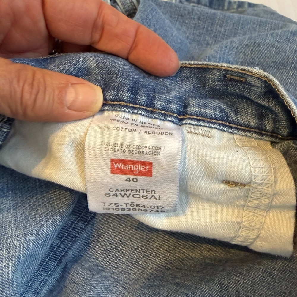 Wrangler Carpenter Denim Shorts Blue Size 40 Cotton - Picture 5 of 5